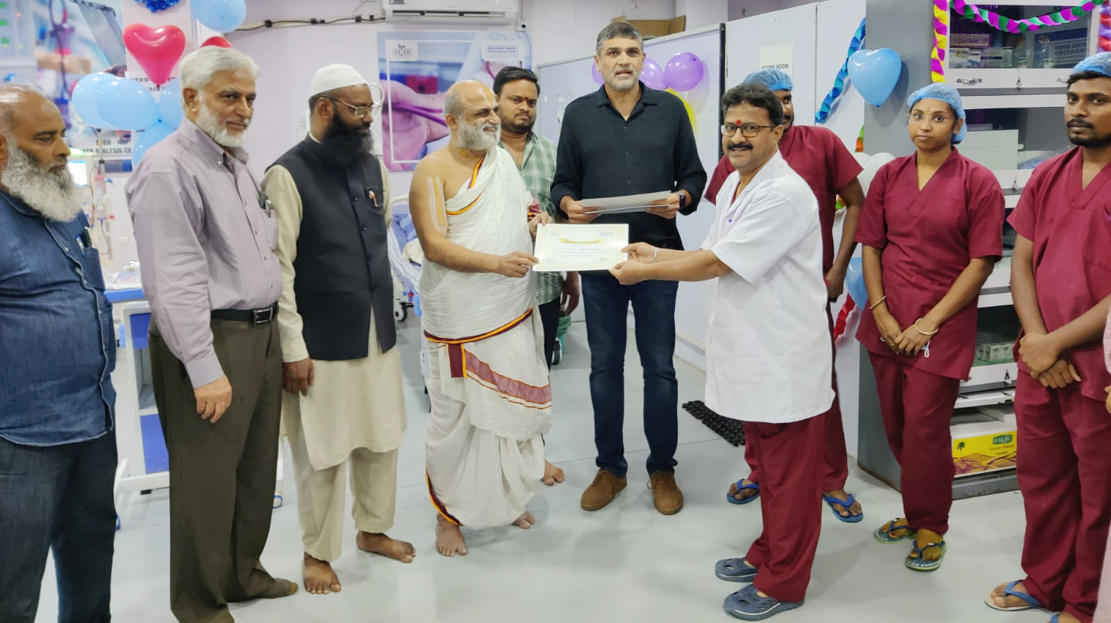 Chilkur Priest visits mosque run dialysis centre